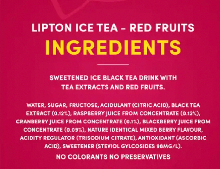 Lipton Red Fruits Ice Tea 320ml Pack of 6 | ليبتون شاي مثلج بنكهة الفواكه