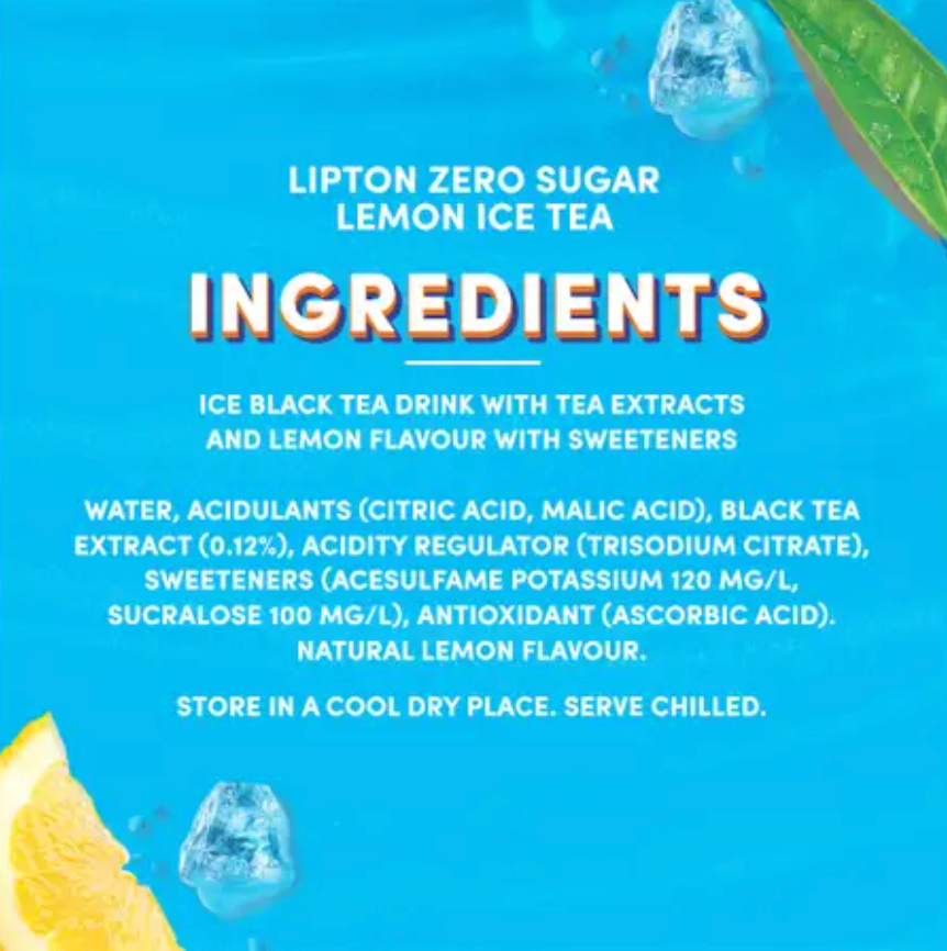 Lipton Zero Sugar Lemon Ice Tea 320ml Pack of 6 | ليبتون شاي مثلج بنكهة الليمون بدون سكر