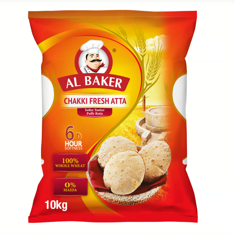 Al Baker Chakki Fresh Atta 10kg | البيكر طحين القمح الكامل