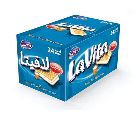 Lavita Milk Wafer 24 x 22g | لافيتا ويفر الحليب - 2kShopping