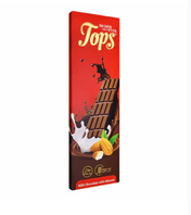 Tops Chocolate Bar Milk with Almonds Sugar - Free Pack 12 X 50g - 2kShopping
