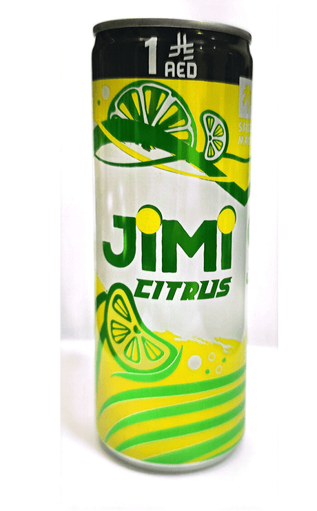 Jimi Sparkling Drink Citrus Slim Can 240ml | جيمي مشروب غازي بطعم الحمضيات - 2kShopping