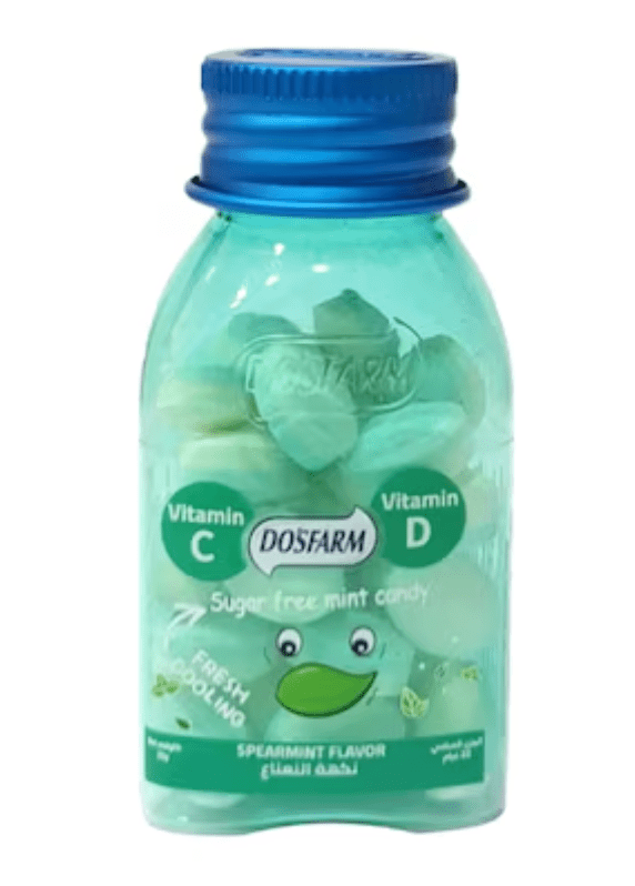 DosFarm Sugar - Free Mint Candy Spearmint Flavor 22g | دوس فارم حلوى المنت بالنعناع - 2kShopping