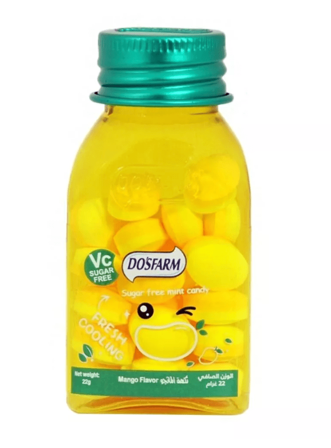 DosFarm Sugar - Free Mint Candy Mango Flavor 22g | دوس فارم حلوى المنت بالمانجا - 2kShopping