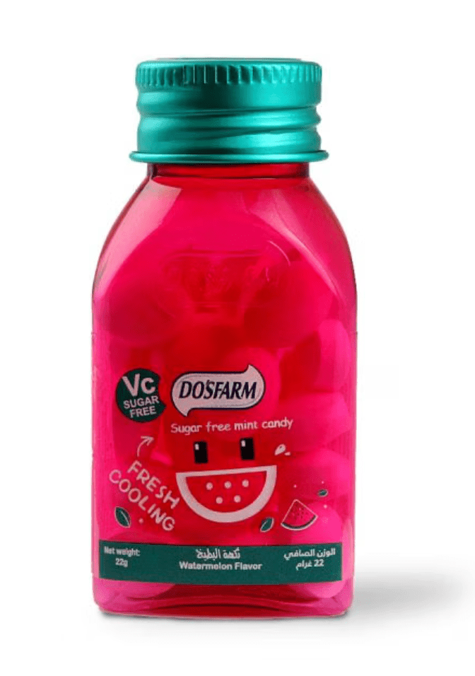DosFarm Sugar - Free Mint Candy Watermelon Flavor 22g | دوس فارم حلوى المنت بالبطيخ - 2kShopping