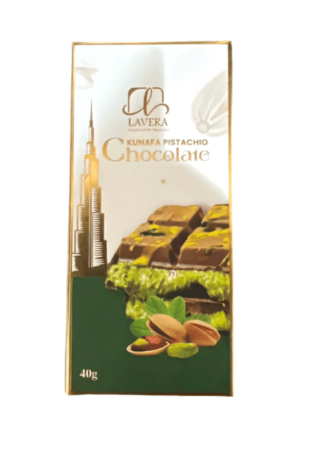 Lavera Dubai Chocolate Bar Kunafa 40g | لوح شوكولاتة دبي - 2kShopping