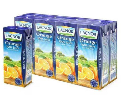 Lacnor Orange Juice 8Pcs*180 ml | لاكنور عصير برتقال - 2kShopping