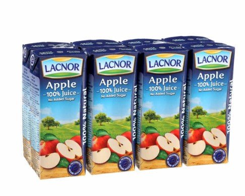 Lacnor Apple Juice 8Pcs*180 ml | لاكنور عصير تفاح - 2kShopping