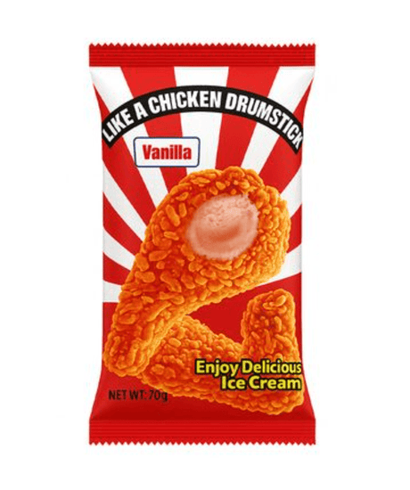 Frosty Chicken Drumstick Ice Cream Vanilla 70g | فروستي ايسكريم فخذ الدجاج - 2kShopping