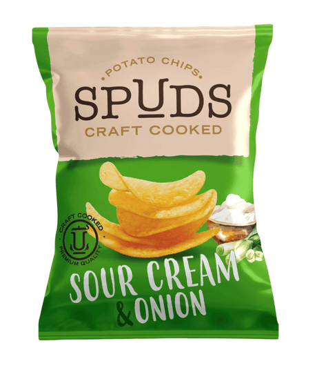 Spuds Chips Sour Cream & Onion 145g | سبدز شيبس كريمة متبلة - 2kShopping