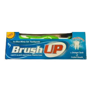 Brush Up Ice Blue Minty Gel Toothpaste 180g with Toothbrush Pack