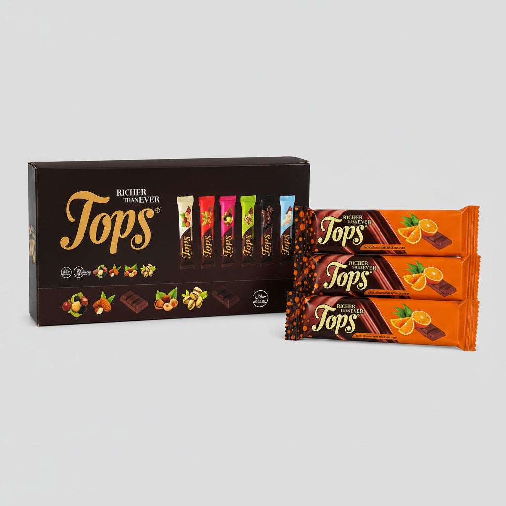 Tops Milk Chocolate with Orange 36g