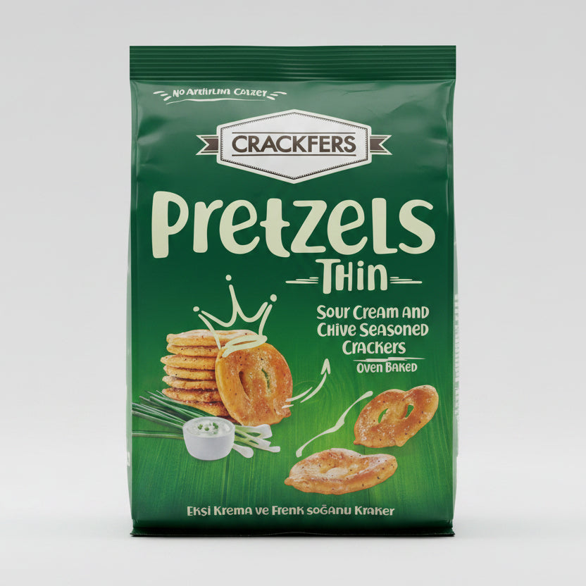 Crackfers Pretzels Thin Sour Cream And Chive Seasoned Crackers