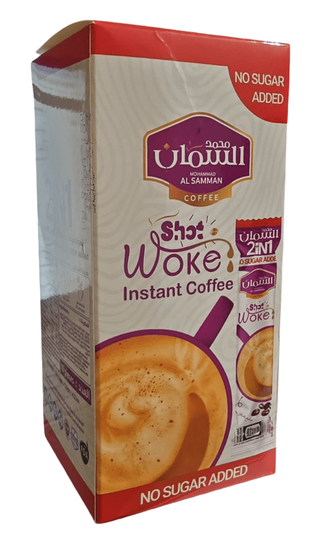 Al Samman 2 in 1Instant Coffee Woke No Sugar Added 10 X 12g - 2kShopping