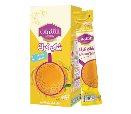 Al Samman Karak Tea Banana Flavour Box of 10pcs x 20g | السمان شاي كرك أصابع ( بنكهة الموز ) - 2kShopping