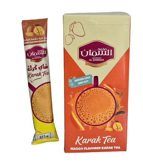 Al Samman Karak Tea Mango Flavour Box of 10pcs x 20g | السمان شاي كرك أصابع ( بنكة المانجا ) - 2kShopping