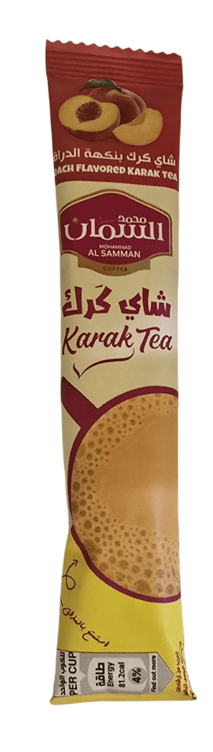 Al Samman Karak Tea Peach Flavour 20g | السمان شاي كرك أصابع ( بنكهة الدراق ) - 2kShopping