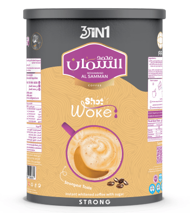 Al Samman Woke Shot 3in1 Instant Coffee Strong 640g|السمان قهوة مبيضة ومحلاة سريعة الذوبان بطعم اقوى - 2kShopping
