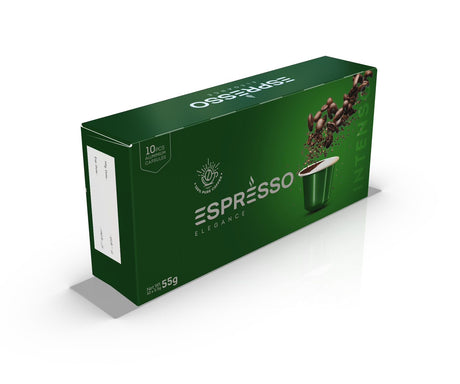 Espresso Elegance Coffee Capsules Dark 10 x 5.5g | كبسولات اسبرسو قهوة داكنة - 2kShopping