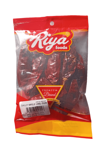Riya Foods Chilly Whole Long 25g | ريا فلفل احمر كامل طويل - 2kShopping