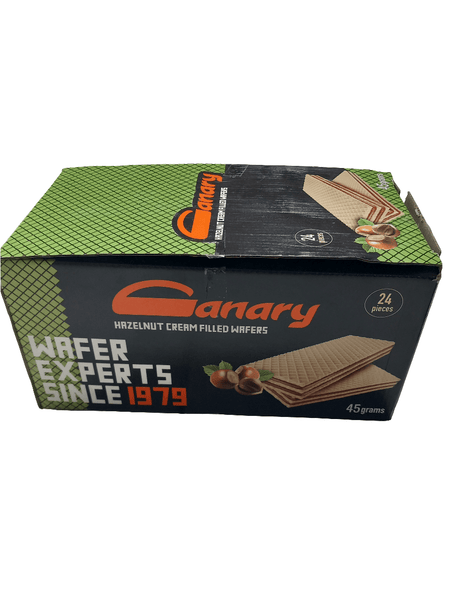 Canary Wafer with Hazelnut Cream 24 x 45g | بسكويت كناري وسط - 2kShopping