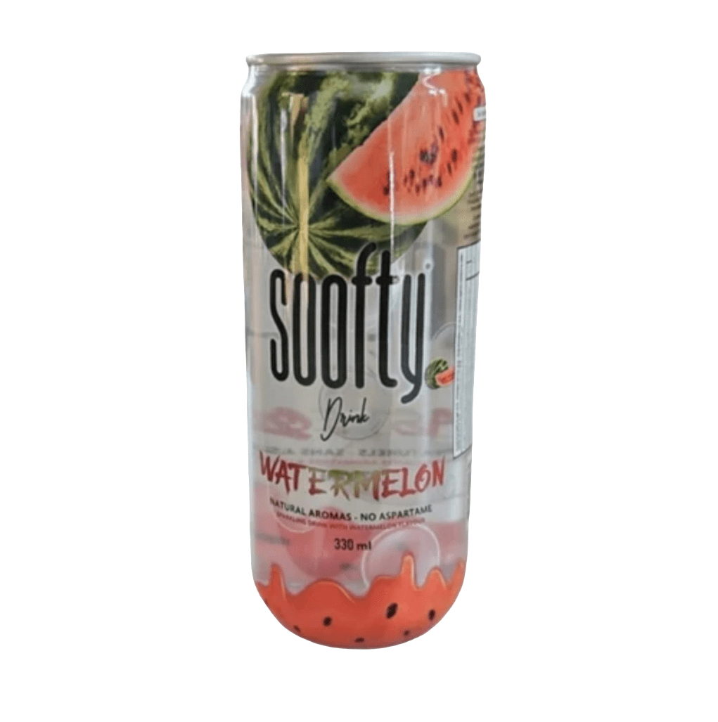 Soofty Sparkling Watermelon Flavor 330ml | سوفتي بنكهة البطيخ - 2kShopping