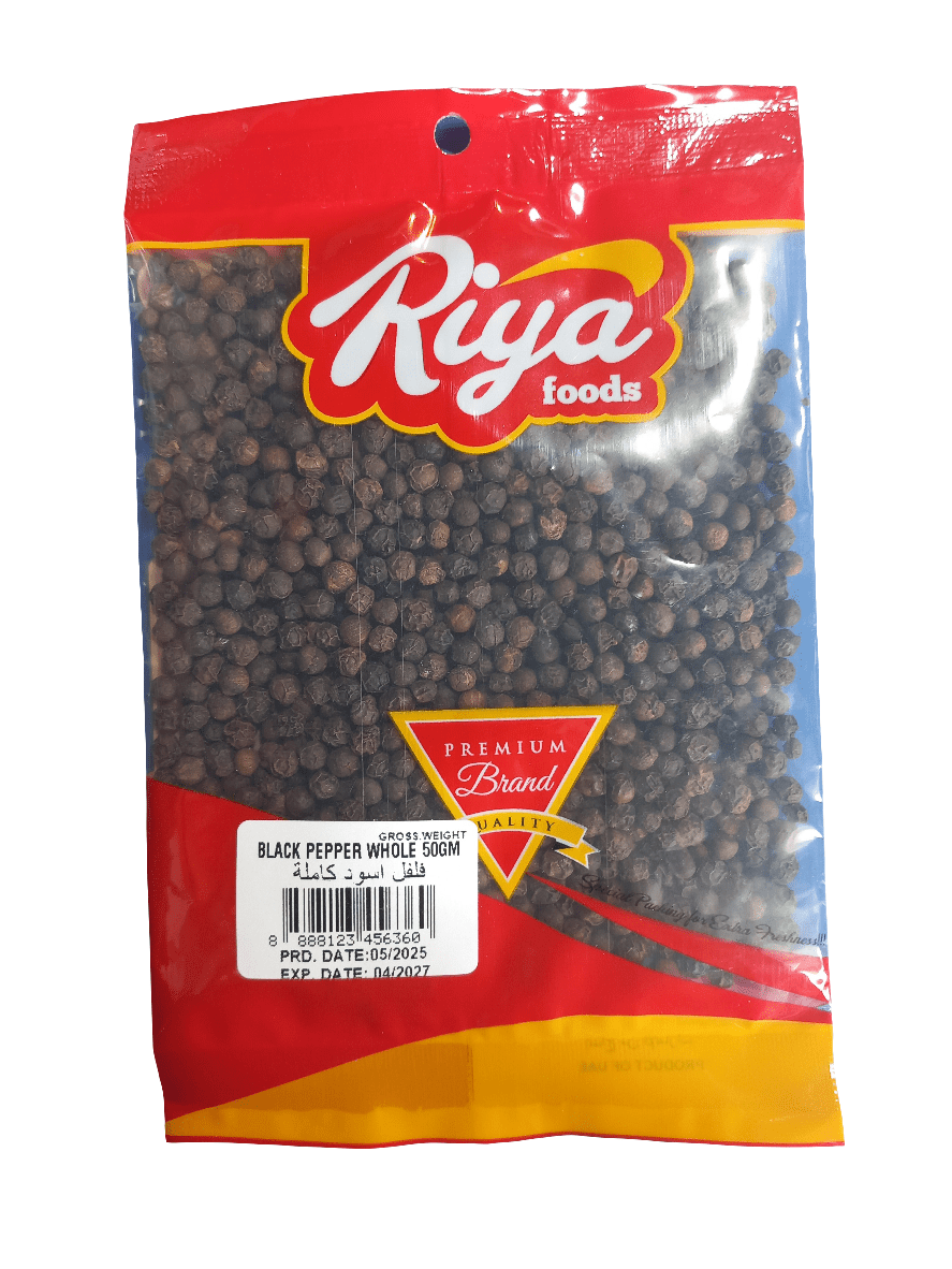 Riya Foods Black pepper Whole 50g | ريا فلفل أسود كامل - 2kShopping