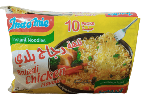 Indomie Baladi Chicken Noodles 70g Pack of 10 | أندومي بنكهة دجاج بلدي - 2kShopping