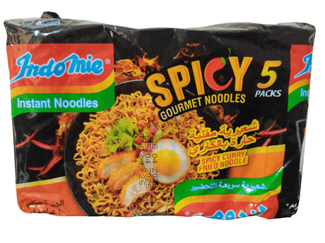 Indomie Spicy Curry Fried Noodles 90g Pack of 5 | أندومي بنكهة الكاري الحار - 2kShopping