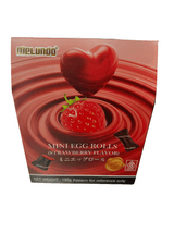 Melundo Mini Egg Rolls Strawberry 100g | ميلوندو لفائف البيض الصغيرة بالفراولة - 2kShopping