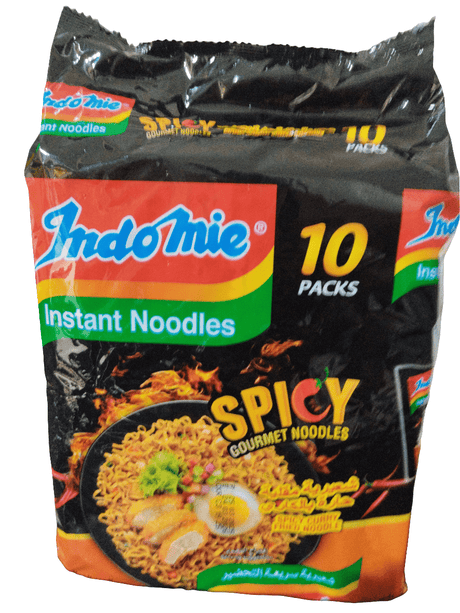 Indomie Spicy Curry Fried Noodles 90g Pack of 10 | أندومي بنكهة الكاري الحار - 2kShopping