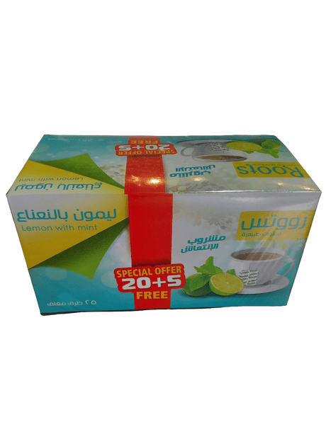 Roots Lemon w/ MintTea Special Offer 20+5 Envelopes Free ( 04/2028)/روتس شاي ليمون مع نعنع - 2kShopping