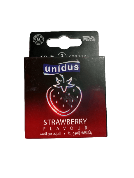 Unidus Condom Strawberry Pack of 3 | يونيدوس واقي ذكري بنكهة الفراولة - 2kShopping