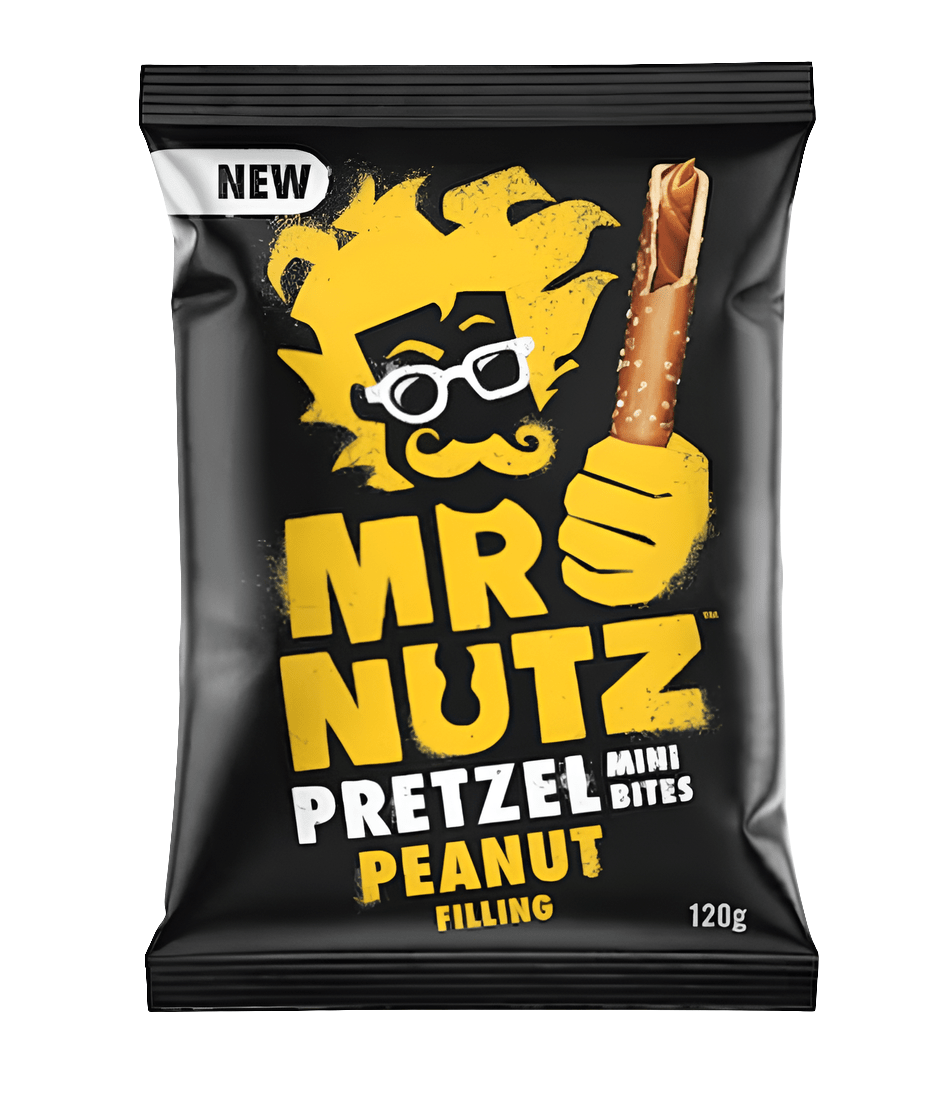 Mr Nutz Pretzel Mini Bites Peanut Filling 120g | اصابع بريتزل بزبدة الفول السوداني - 2kShopping