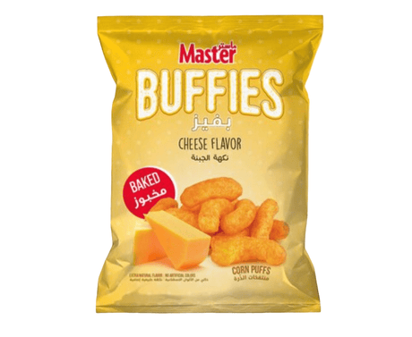 Master Butterflies Cheese Corn puff 60g | ماستر باترفلايز فطائر الذرة بالجبنة - 2kShopping