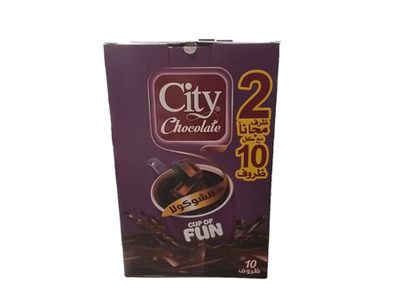City Cafe Chocolate Drink 10+2 Sticks Free | سيتي كافيه اكياس شراب الشوكولا - 2kShopping