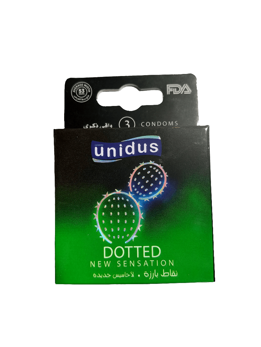 Unidus Condom Dotted Pack of 3 | يونيدوس واقي ذكري منقط - 2kShopping
