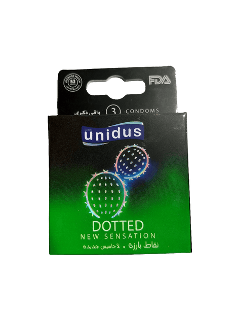 Unidus Condom Dotted Pack of 3 | يونيدوس واقي ذكري منقط - 2kShopping