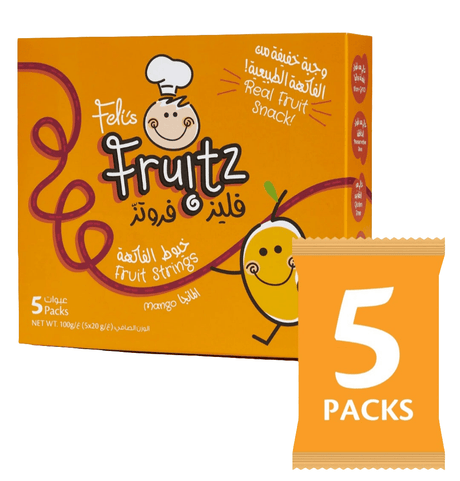 Feli's Fruitz Mango Fruit Strings 5x20g | فليز فروتز خيوط الفاكهة بطعم المانجا - 2kShopping