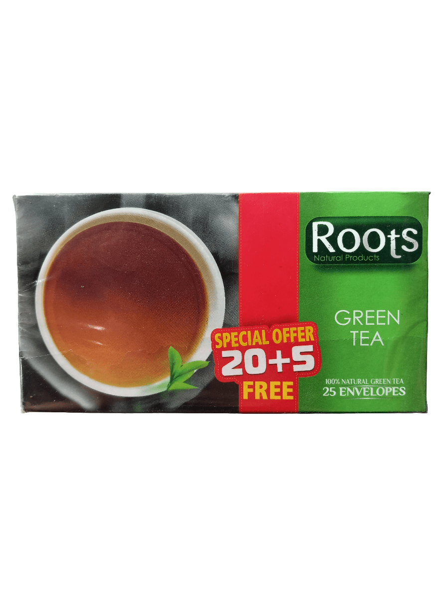 Roots Green Tea Special Offer 20+5 Envelopes Fee ( 04/2028)/روتس شاي أخضر - 2kShopping
