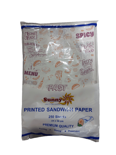 Sunny Sandwich Paper Printed 250 Sheets | ورق للسندويشات عليه طباعة - 2kShopping