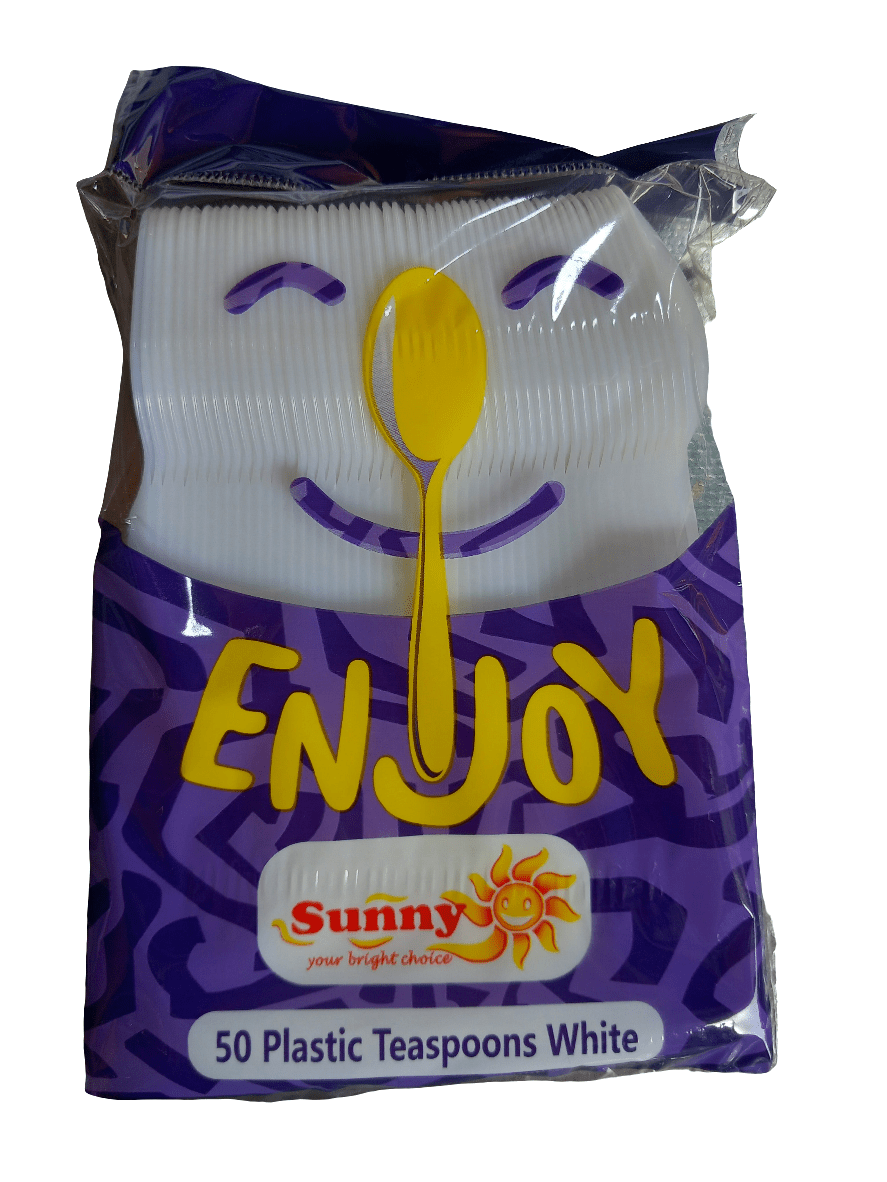 Sunny Plastic Teaspoons 50Pcs | ملاعق بلاستيكية صغيرة - 2kShopping