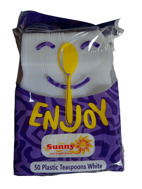 Sunny Plastic Teaspoons 50Pcs | ملاعق بلاستيكية صغيرة - 2kShopping