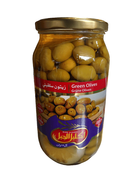 Ikleel Algabal Green Olives 1000g | اكليل الجبل زيتون اخضر - 2kShopping