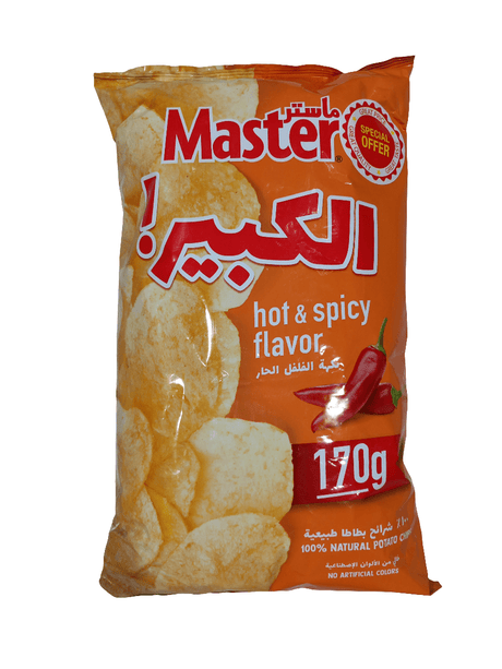 Master Chips Hot & Spicy Flavor 170g | ماستر تشيبس بنكهة حارة - 2kShopping