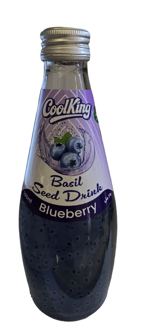 Cool King Basil Seed Drink Blueberry 290ml|كولنغ عصير التوت وبذور الريحان - 2kShopping