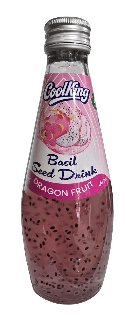 Cool King Basil Seed Drink Dragon Fruit 290ml|كولينغ عصير دراغون فروت وبذور الريحان - 2kShopping