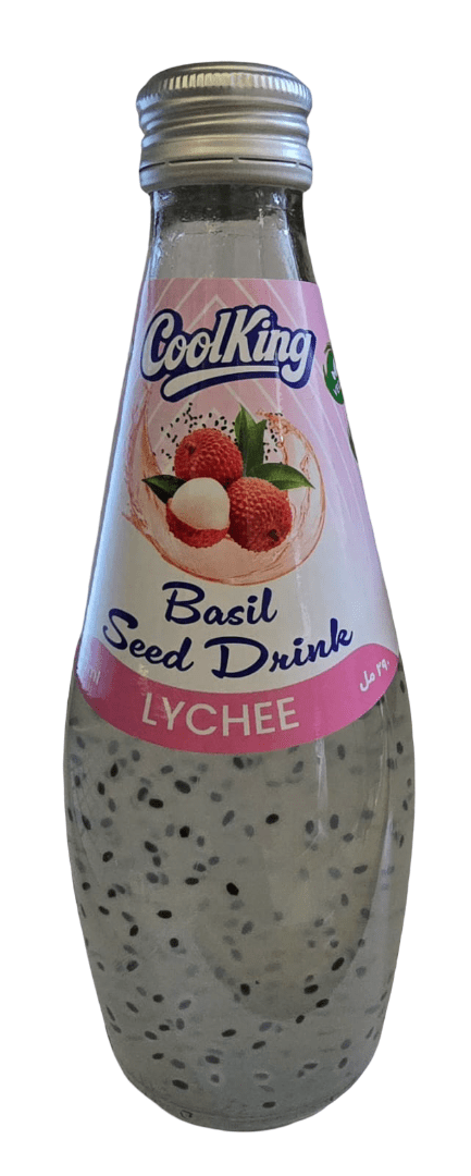 Cool King Basil Seed Drink Lychee 290ml|كولنغ عصير الليتشي وبذور الريحان - 2kShopping