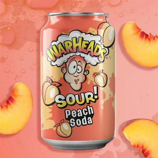 Warheads Sour Peach Soda 355ml | وور هيدز بنكهة الخوخ الحامض - 2kShopping