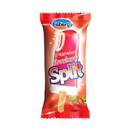 Eisberg Ice Cream Split Strawberry 55g | ايسبيرج ايسكريم سبليت فراولة - 2kShopping